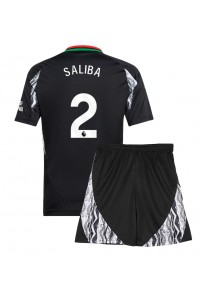 Arsenal William Saliba #2 Babytruitje Uit tenue Kind 2024-25 Korte Mouw (+ Korte broeken)